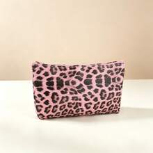 1pc Versatile Retro PU Material Metal Zipper Leopard Print Cosmetic Bag, Suitable For Women's Daily Commute/Travel - Multicolor - View 8