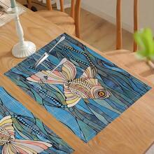 1pc/4pcs/6pcs Printed Linen Placemats, Suitable For Dining Table, All Season Decor, Modern Washable Table Mats, Home Decor, Coasters, Kitchen Dining Mats, Indoor Outdoor Party Decoration, Ideal Gift - Multicolor - View 9