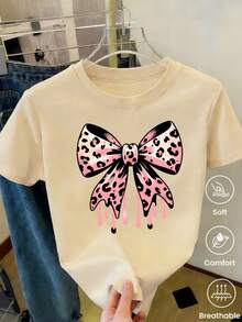 180 g Hecho en México, Moda Primavera/Verano 2026 Camiseta de manga corta, Estampado de dibujos animados, Estilo para parejas, Ropa interior/exterior, Cuello redondo informal para la oficina, Top unisex de una pieza - Albaricoque - Ver 2