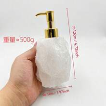 天然水晶皂液瓶，原石乳液按压瓶，可重复灌装宝石液体容器，适用于浴室、厨房、家居装饰 - 查看 4