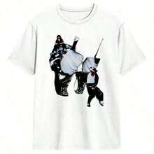 Men's Graphic Print T-Shirts, King Of Pop, Moonwalk, Funny Short Sleeve Crew Neck T-Shirts, Printed Cotton T-Shirts, Novelty T-Shirts For Men - 白色 - 查看 7