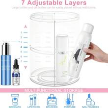 360 Degree Rotating Desktop Storage Rack Acrylic Box Makeup Vanity Lipstick Skincare Storage Box Cosmetic Display Stand, Suitable For Vacation Beach, Bathroom, Bedroom And Other Occasions, Large Capacity - Multicolor - View 5