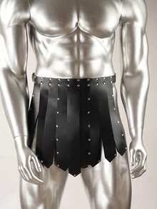 PU Leather Waist Belt Gladiator Skirt Harness, Rivet Pointed Warrior Strap Double Back Buckle Adjustable For Gothic Punk Halloween Cosplay - Black - View 8