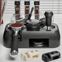 1pc Black/White Multipurpose Italian Espresso Knock Box And Tamper Stand, Designed For 51-58mm Portafilter And Filter Baskets, With Non-Slip Base And Coffee Tool Holder For Storing Coffee Accessories - Black - View 9