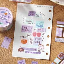 1 Roll Die-Cut Washi Tape, Sunshine Variation Series Fresh Style Minimalist Macaron Colors Basic Version Planner Sticker, No Cutting Required Tear-Proof Scrapbooking Decoration, Suitable For Planners, Scrapbooks, Albums DIY, Essential Back To School Stationery - 1roll - View 11