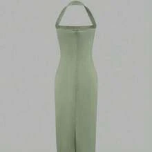 Elegant Mid-Length Women's Dress, Suitable For Vacations, Daily Gatherings, Parties And Cocktail Events, Summer Pink - 淡綠色 - 查看 6