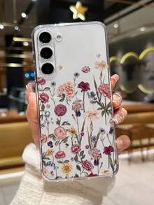 花卉花卉彩繪防震透明手機殼，適用於 IPhone P14 Pro Max, P13, P11, P12, XR, 7/8, GES2, XS, P15, P16, P16 Pro, Galaxy S25, A16, S24, A03s, A03 Core, A04, A12, A13, A14, A21s, A22, A23, A24, A32, A33, A34, A51, A52, A53, A54, A71, A72, A73, S20 FE, S21, S22, 13, 14, 15, 9, 9A, 10A, 10C, Note 9, Note 10, Note 11, Note 12, 12, 12C - 彩色 - 查看 4