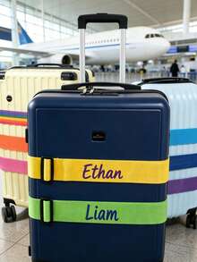 Custom Name Luggage Strap, Personalized Text Suitcase Belt, Adjustable Travel Luggage Identifier, 1PC - Multicolor - View 4