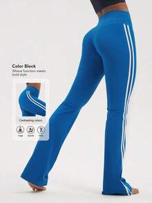2026 Sodalemon Women's Black Slim Fit Flared Yoga Sweatpants For Spring - 藍色2 - 查看 1