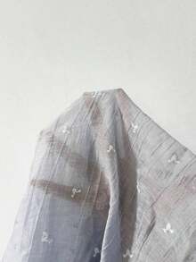 Camisa de mujer de manga larga con espalda descubierta y lazo, de estilo suelto y delgado, para primavera/verano - Niebla azul - Ver 7