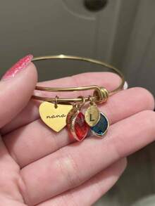 Pulsera personalizada con piedra natal, regalo de joyería con piedra natal personalizada para mamá, abuela, pulsera con letra de piedra natal familiar, regalo del Día de la Madre, regalo para madre en espera, joyería de Halloween, regalo de encanto de Año Nuevo, regalo de graduación, graduación 2026 - Multicolor 3 - Ver 11
