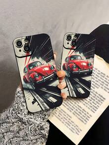Tema de carreras del  Beetle rojofunda de teléfono Fundas compatibles con ,Apple,VIVO,OPPO,,, y Honor.Fabricadas en silicona TPU,ofrecen protección contra golpes y caídas. - Negro - Ver 5