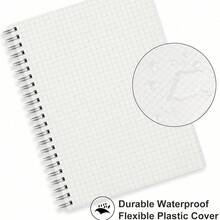 A4 Spiral Notebook, Transparent Cover, 80 Sheets Of Grid Paper, Sturdy Double-Wire Binding, 180° Flat Lay Design, Smooth Thick Pages, Suitable For Math Notes, Study Planning, Classroom Writing, Sketching, Journaling, Office, Desktop Stationery And Back To School Supplies - Grid - View 9