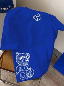 Fashionable Men's T-Shirt With Print - Black - View 9