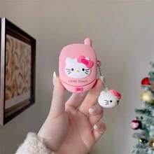 SANRIO Ốp bảo vệ tai nghe Bluetooth không dây KT hình mèo KT 3D dễ thương, kiểu dáng retro, tương thích với Pro 3, 1/2, chất liệu silicon, phù hợp với thế hệ thứ 4, thích hợp cho nữ. - Màu Hồng baby - Xem 4