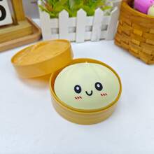Stress-Relief Toy: Colorful Expression Buns, Simulated Char Siu Buns, Squeeze Toys For Children, Large Stress-Relief Buns, Small Steamed Buns - Bánh bao nhỏ nhân pectin - màu xanh dương (kèm khuôn hấp) - Xem 8