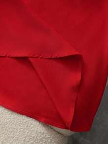 xheFranclia Elegante y de moda, nuevo vestido rojo de línea A con cuello en V sin mangas y que realza la cintura para mujeresxhe - Rojo - Ver 7