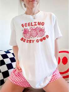 1 Piece Unisex Loose Fit Short Sleeve T-Shirt, 180g, Crew Neck, 100% Pure Cotton, Designed By Y2K Artists In The Bababask Style, Casual And Versatile, With Celebrity Print, Ideal For Urban Style, Daily Outings, Camping, Concerts And Hip-Hop, Rock And Rap Events, Perfect For Festivals, Autumn And Year-Round Wear, Special Offer On Plus Sizes For Women - 白色 - 查看 6
