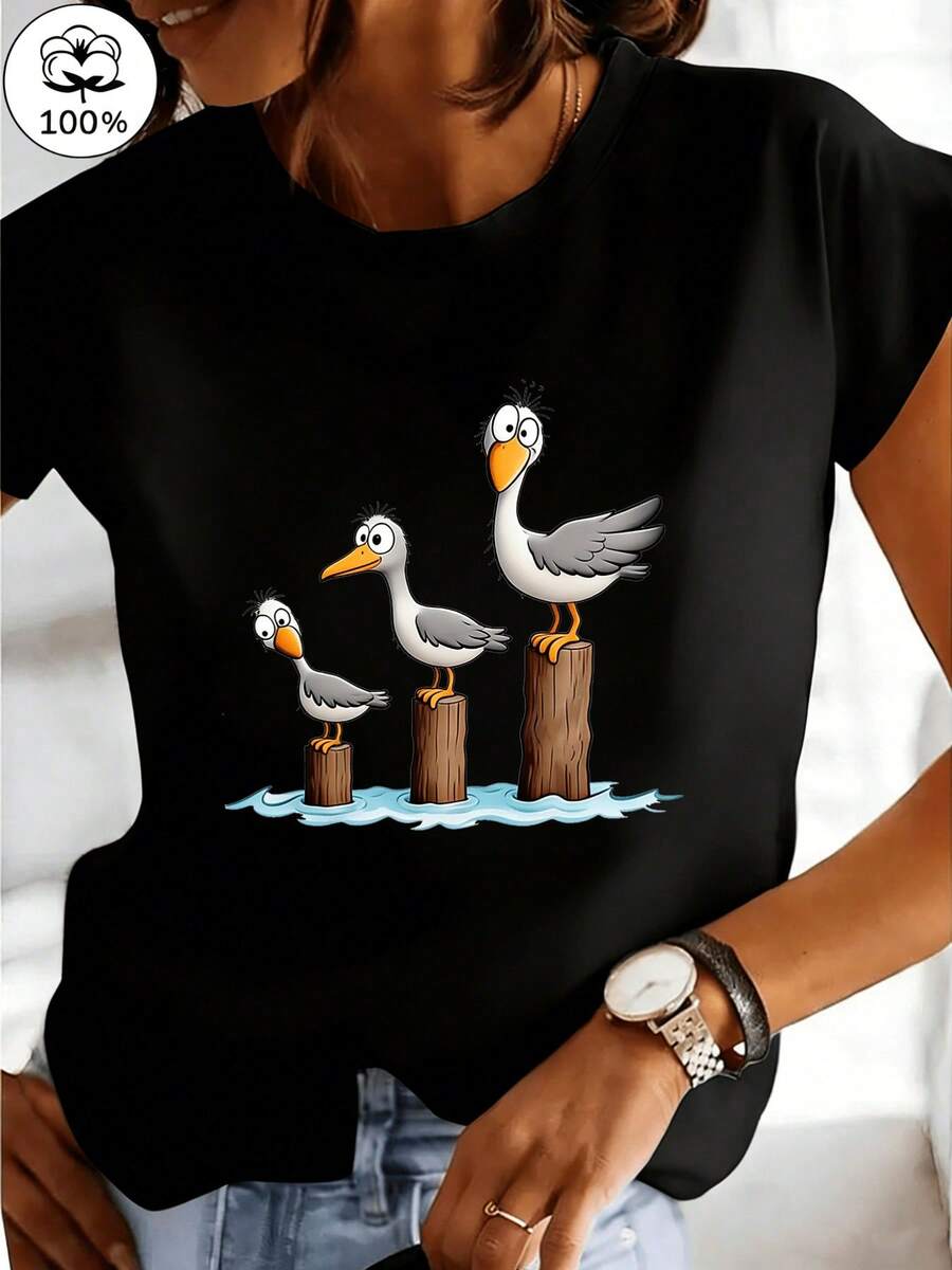 Women T-Shirts - Black - View 1