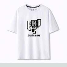Camiseta de manga corta holgada unisex con cuello redondo y diseño de caza, inspirada en la espada grande de , para verano. - Blanco - Ver 8