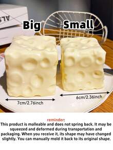 8pcs Squeezable Cheese Blocks - Malleable Slow Rebound Coconut Oil Handmade Squishy Balls, Stress Relief Toys | Adult Finger Sensory Toys - Sunny Day Entertainment, Party Favors, Gift Bag Fillers, Birthday, Filler Squishy Toys - Multicolor - View 14