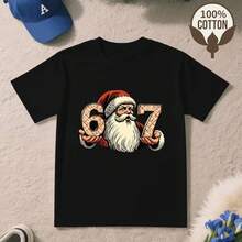 Camiseta estampada, tejida en algodón puro, con diseño de cuello redondo, estilo unisex, camisa creativa y moderna, ideal para primavera y otoño, holgada y cómoda para hombres y mujeres. - Negro - Ver 1