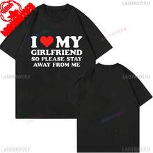 Camiseta de algodón "Mi novia es más sexy que tú", divertida, para novios, regalo para San Valentín, estilo estético, ropa urbana de verano para hombre. - Negro - Ver 1