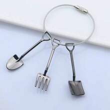 1 pieza Juguete de metal de acero inoxidable para loros, juguete de masticar para pájaros con cuchara de metal y cuerda, juguete colgante para jaula, accesorio de decoración para jaula de pájaros - Adecuado para loros pequeños como periquitos, agapornis y loros pequeños - 1 círculo de entrenamiento - Ver 10
