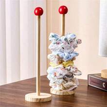 Wooden Hair Tie Organizer Rack, High-Quality Hair Accessories Display Stand For Scrunchies, Hair Clips, Hair Claw - Multicolor - View 2