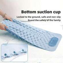 PVC Bathroom Floor Mat With Massage Nodes - Shower Mat, 0.35 Inch Thick Soft Cushioned  And Durable PVC Bathroom Mat, Hand Washable - Non-Slip Bathroom Accessories (Multiple Colors Available) - 深灰色 - 查看 2