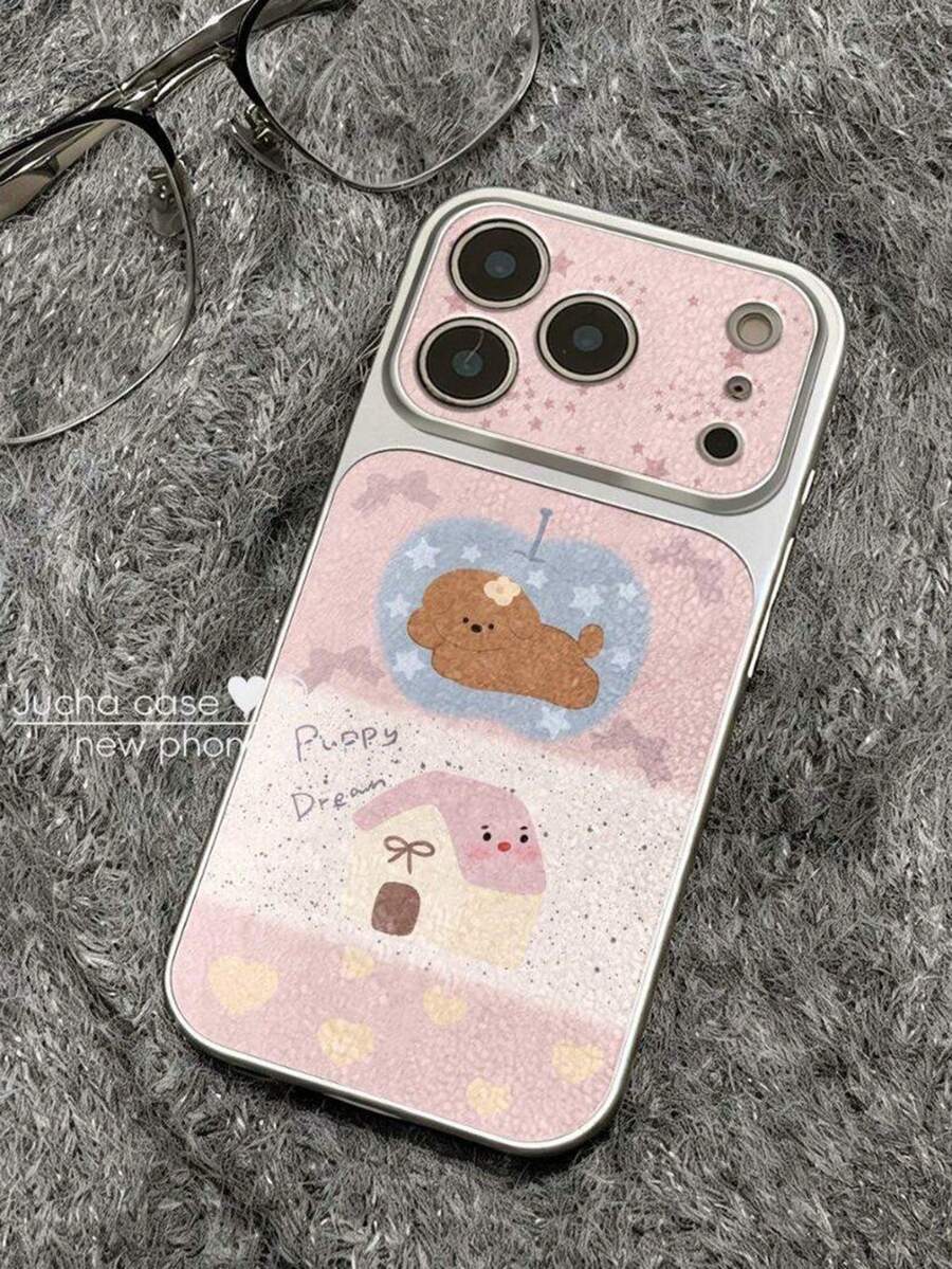 Cute Running Dog Cartoon Design Shock-Proof Phone Case For IPhone 15/16/17 - Multicolor - View 1