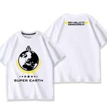 Camiseta de manga corta ERTCOIN de la edición de verano del juego Uncharted 2 Super Earth para hombres y mujeres, Defiende Shanghái. - Negro - Ver 1