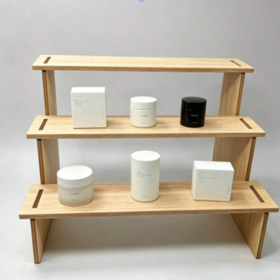 2-5层展示架，小型手办收纳桌面整理架，可动人偶展示架 - 木質色 - 查看 1