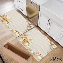 1 pieza Estera absorbente con estampado de playa/Estera de secado/Estera antigoteo para cafetera, vajilla - Estera protectora de escritorio absorbente de poliéster con almohadilla antideslizante de goma, para decoración de la encimera de la cocina, bar en casa y mesa de comedor - Multicolor - Ver 13