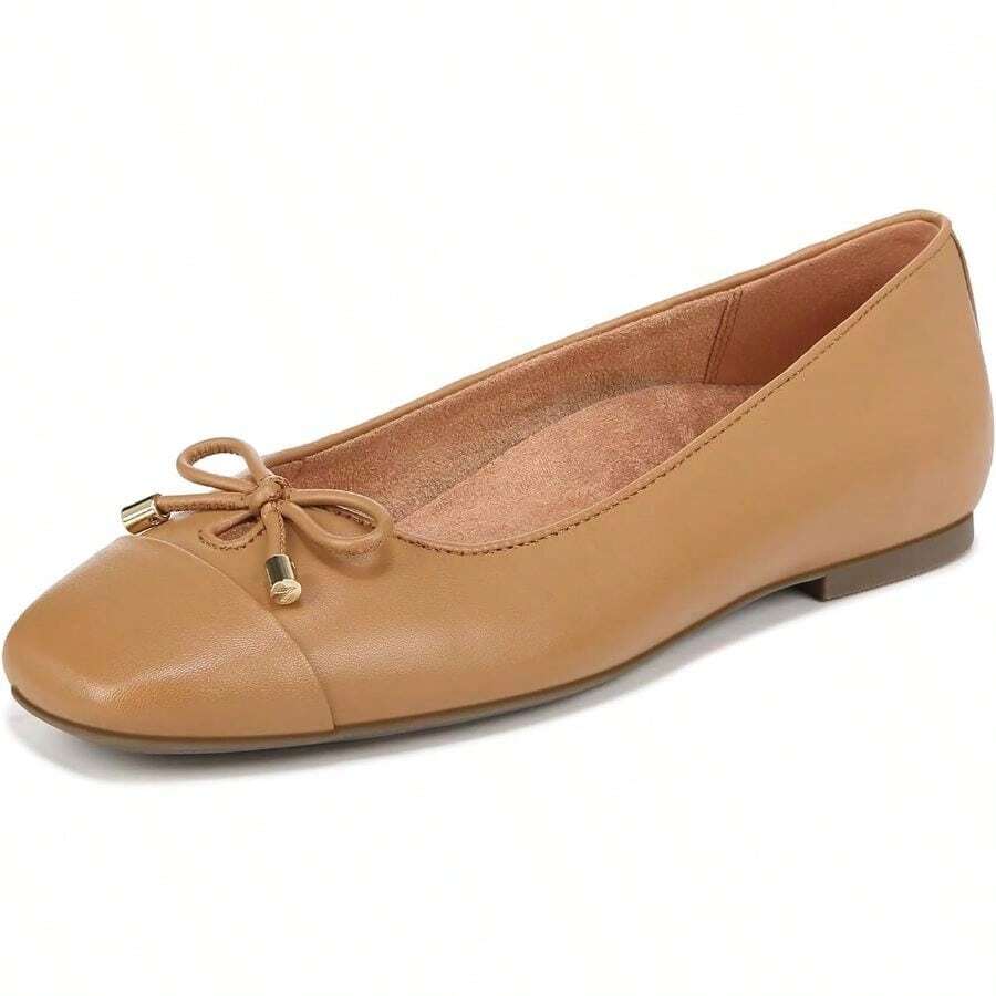 Vionic Women's Klara Ballet Flat - Da Nappa màu nâu + 6.5 - Xem 1