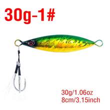 1 pieza Señuelo de pesca de metal con recubrimiento láser que se hunde, cebo artificial para pesca de mar, lanzamiento y jigging - 1# - Ver 8