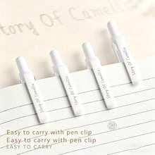 Bộ 4 bút bi gel Camellia Love, đầu bút 0.5mm, mực đen khô nhanh, màu trắng trang nhã, thích hợp cho trường học và văn phòng. - Bộ - Xem 4