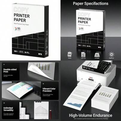 Multipurpose Copy Printer Paper, 8.5 X 11, 20lb, 1 Ream 500 Sheets , 95 Bright, White