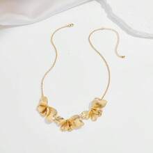 Statement Flower Necklace For Women Gold Plated Chunky Floral Collar Boho Choker Jewelry - 花卉 229A - 查看 5