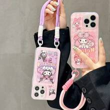 SANRIO 一套全新时尚可爱旋律手机壳，爱心彩虹图案，带卡槽和挂绳，防水防震材质，兼容苹果17系列、11/12/12 Pro、13/14/15、13 Pro/14 Pro/15 Pro、12 Pro Max/13 Pro Max/14 Pro Max/15 Pro Max、16、16 Pro、16 Pro Max、17、17 Pro、17 Pro Max，节日送礼佳品 - 粉色 - 查看 2