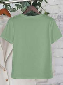 Camisetas de Verano para Mujer, Estilo Boho, con Estampado de Pájaros y Flores, Manga Corta, Cuello Redondo, Casual - verde menta - Ver 2