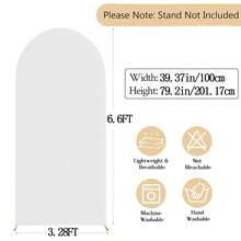 White Spandex Arch Backdrop Cover - White Spandex Arch Backdrop Frame Cover, Elastic Wrinkle-Resistant Fabric Cover, Suitable For Wedding, Birthday, Party And Graduation Balloon Decoration (4FT, 5FT, 6FT, 6.6FT, 7.2FT) - View 12
