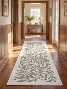 1pc, Washable Fresh Olive Branch Print Velvet Doormat, Easy Daily Cleaning, Plant & Flower Design, Ideal For Home Entryway In Summer, Suitable For Hallway, Dining Room, Living Room, Bedroom And Other Living Spaces, Carpet, Rug, Carpet Living Room, Kitchen Mat, Carpet For Bedroom, Bathroom Mat, Rug Bedroom, Room Decor, Rugs For Living Room, Kitchen Rug, Hallway Runner, Washable Rug, Boho Rug, Teppich Flur - Multicolor - View 1