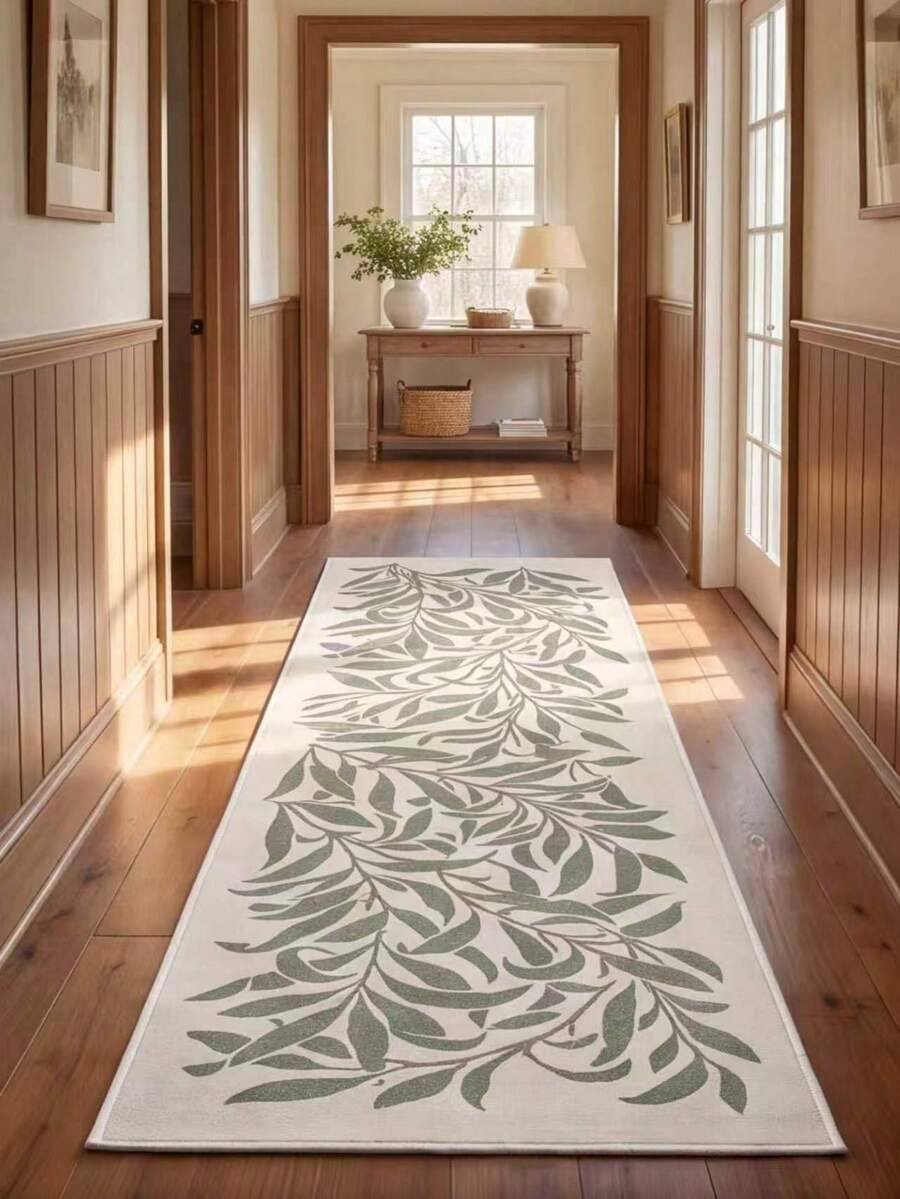 1pc, Washable Fresh Olive Branch Print Velvet Doormat, Easy Daily Cleaning, Plant & Flower Design, Ideal For Home Entryway In Summer, Suitable For Hallway, Dining Room, Living Room, Bedroom And Other Living Spaces, Carpet, Rug, Carpet Living Room, Kitchen Mat, Carpet For Bedroom, Bathroom Mat, Rug Bedroom, Room Decor, Rugs For Living Room, Kitchen Rug, Hallway Runner, Washable Rug, Boho Rug, Teppich Flur - Multicolor - View 1