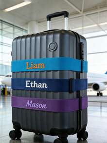 Custom Name Luggage Strap, Personalized Text Suitcase Belt, Adjustable Travel Luggage Identifier, 1PC - Multicolor - View 5