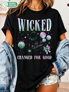 Wicked Change For Good T-Shirt, Gravity-Defying Broomstick Magic Wand, T-Shirt For Magical Movie Fans, Gift For Wicked Musical Fans - Black - View 1