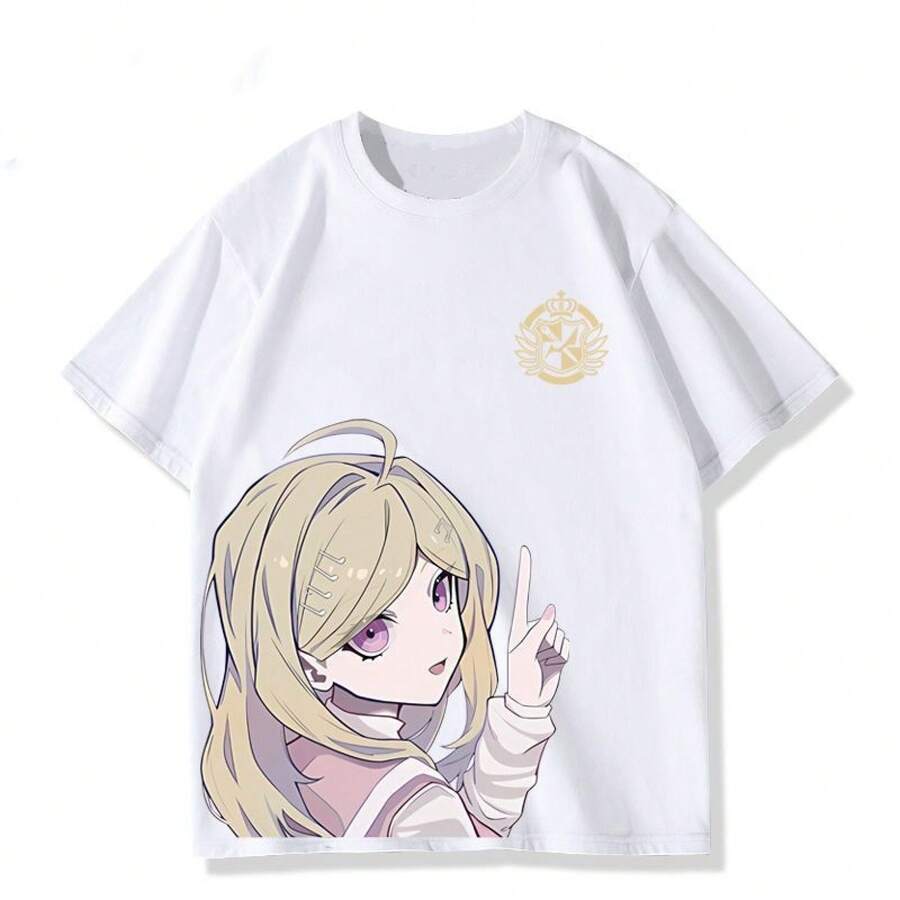 Camiseta Danganronpa Chigusa Hinata, top de manga corta, mercancía de anime, ropa de estudiante para hombres y mujeres, verano. - Negro - Ver 1