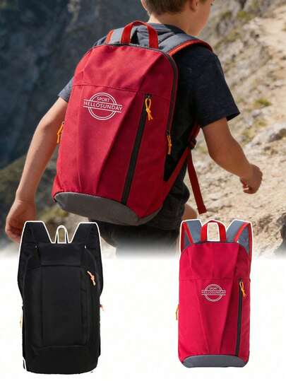 1 pieza Mochila ligera, Mochila deportiva casual, Mochila para niños para exteriores, Mochila minimalista para ir y venir, Senderismo al aire libre, Viaje diario, Mochila escolar para estudiantes, Viaje portátil, Deportes y ocio, Correas de hombro transpirables, Bolsillos de gran capacidad, Transporte cómodo, Adecuado para niños y niñas