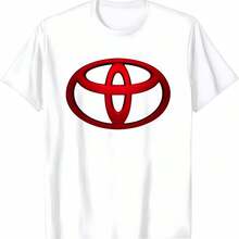 Camiseta con logotipo de pecho grande rojo icónico de Toyotas - Blanco - Ver 1