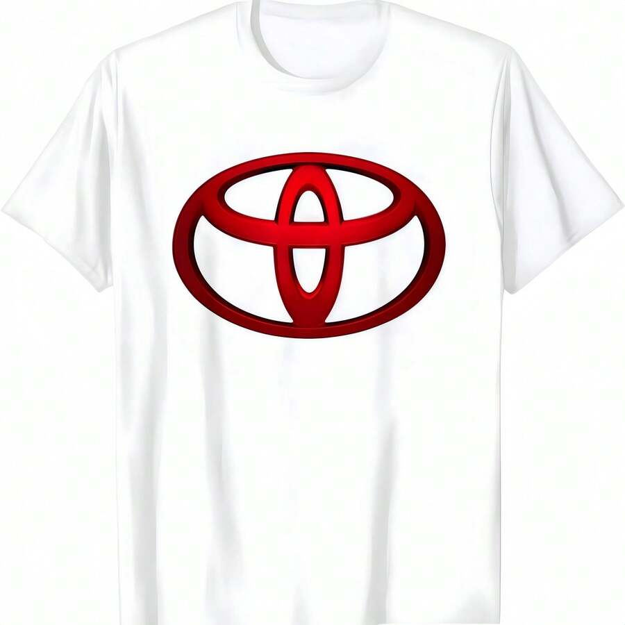 Camiseta con logotipo de pecho grande rojo icónico de Toyotas - Blanco - Ver 1